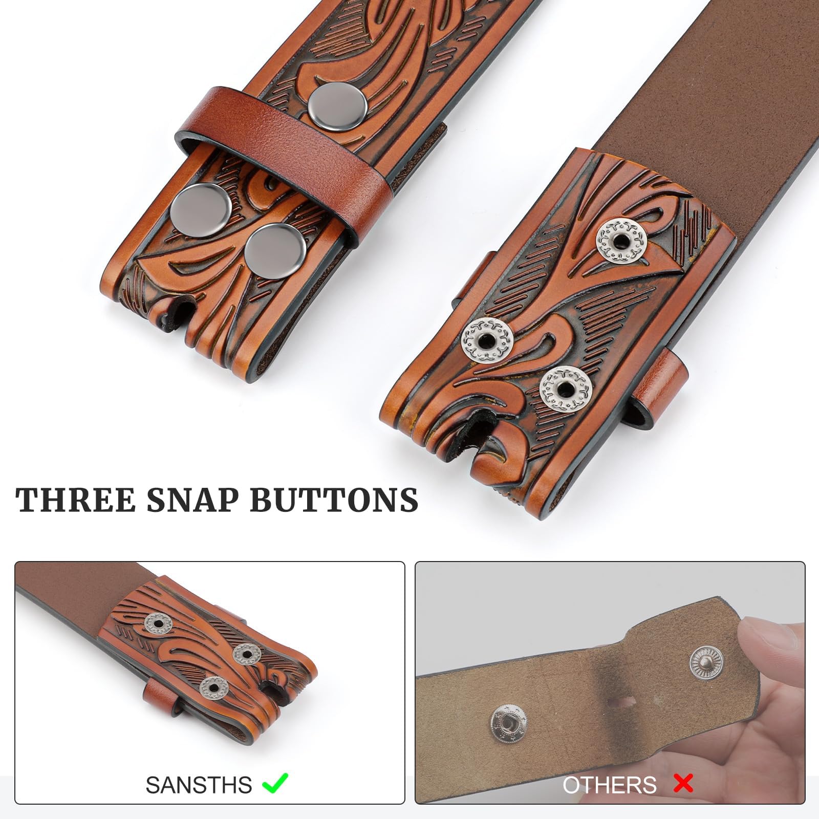 Western Belt Strap Without Buckle - JASGOOD OFFICIAL