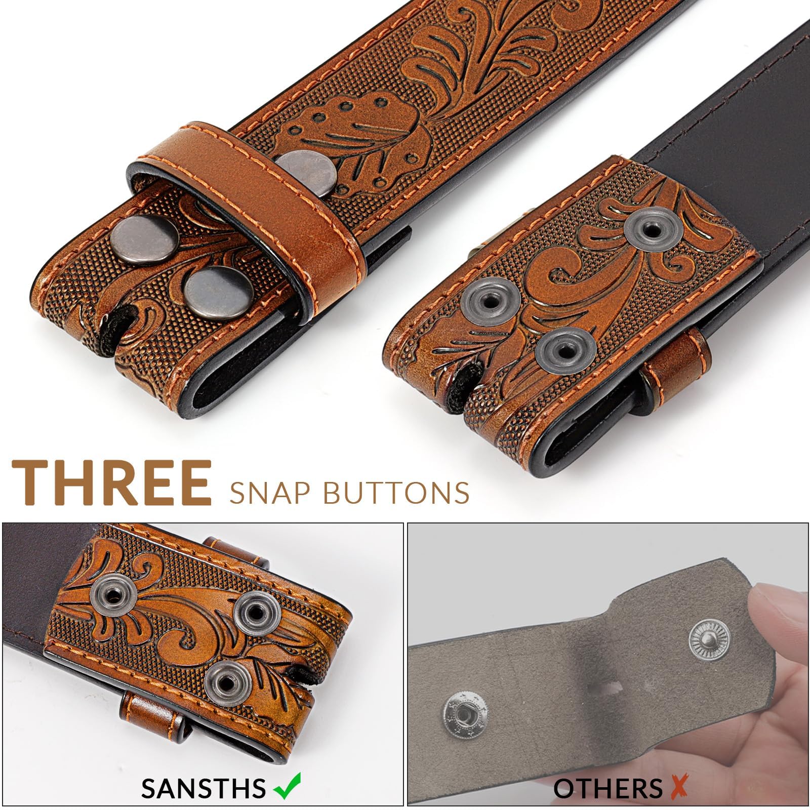Western Belt Strap Without Buckle - JASGOOD OFFICIAL