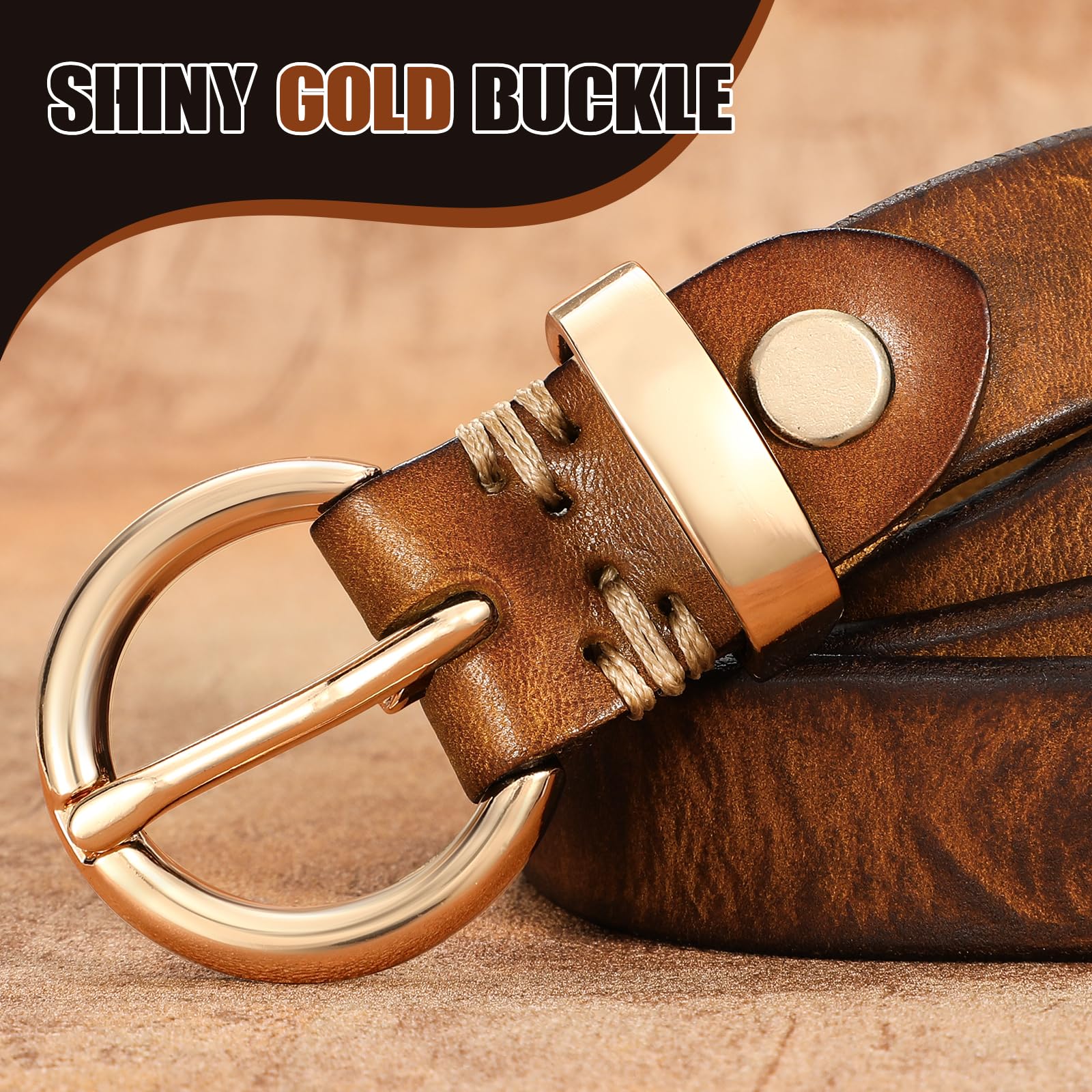 Vintage Cowhide Skinny Leather Belt - JASGOOD OFFICIAL