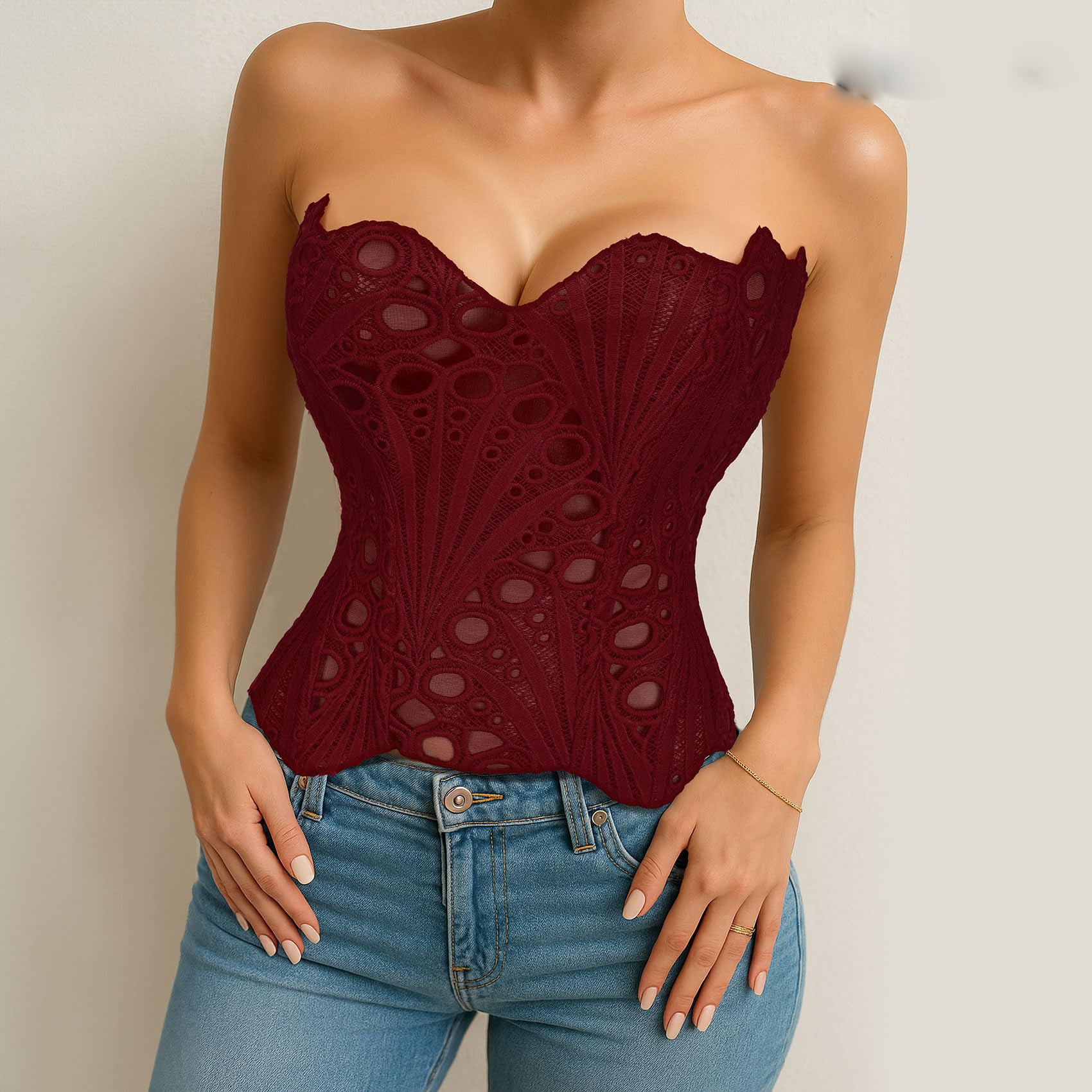 Lace Up Corset Bustier Top