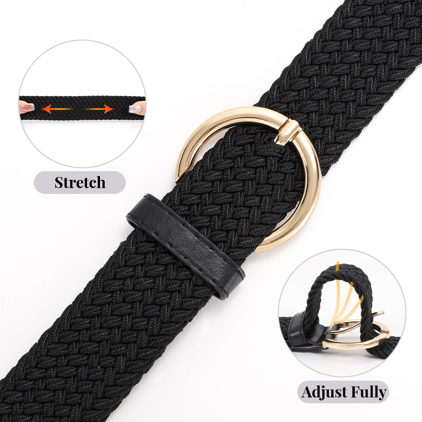 Women Men Woven Elastic Stretch Braided Waist Belt