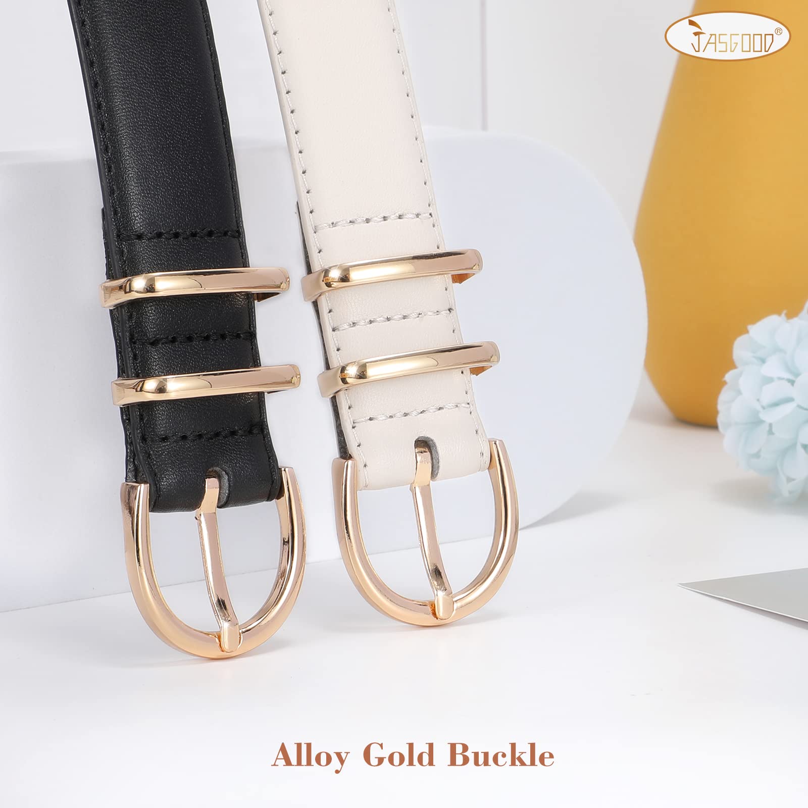 2-Pack Plus Size Jeans Leather Skinny Waist Belt