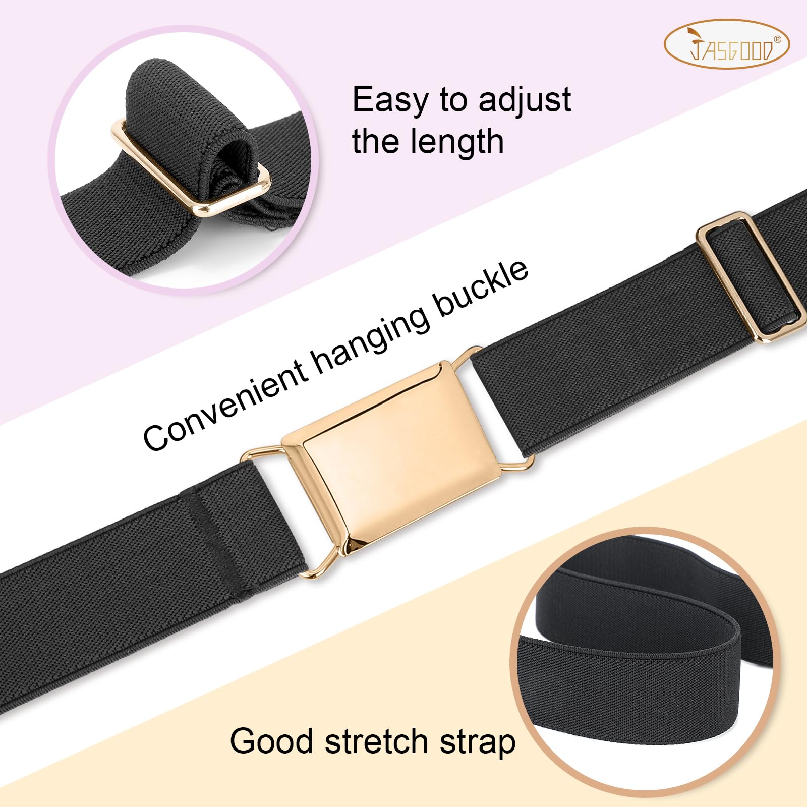 4-Pack Women Stretch Invisible Webbing Belt