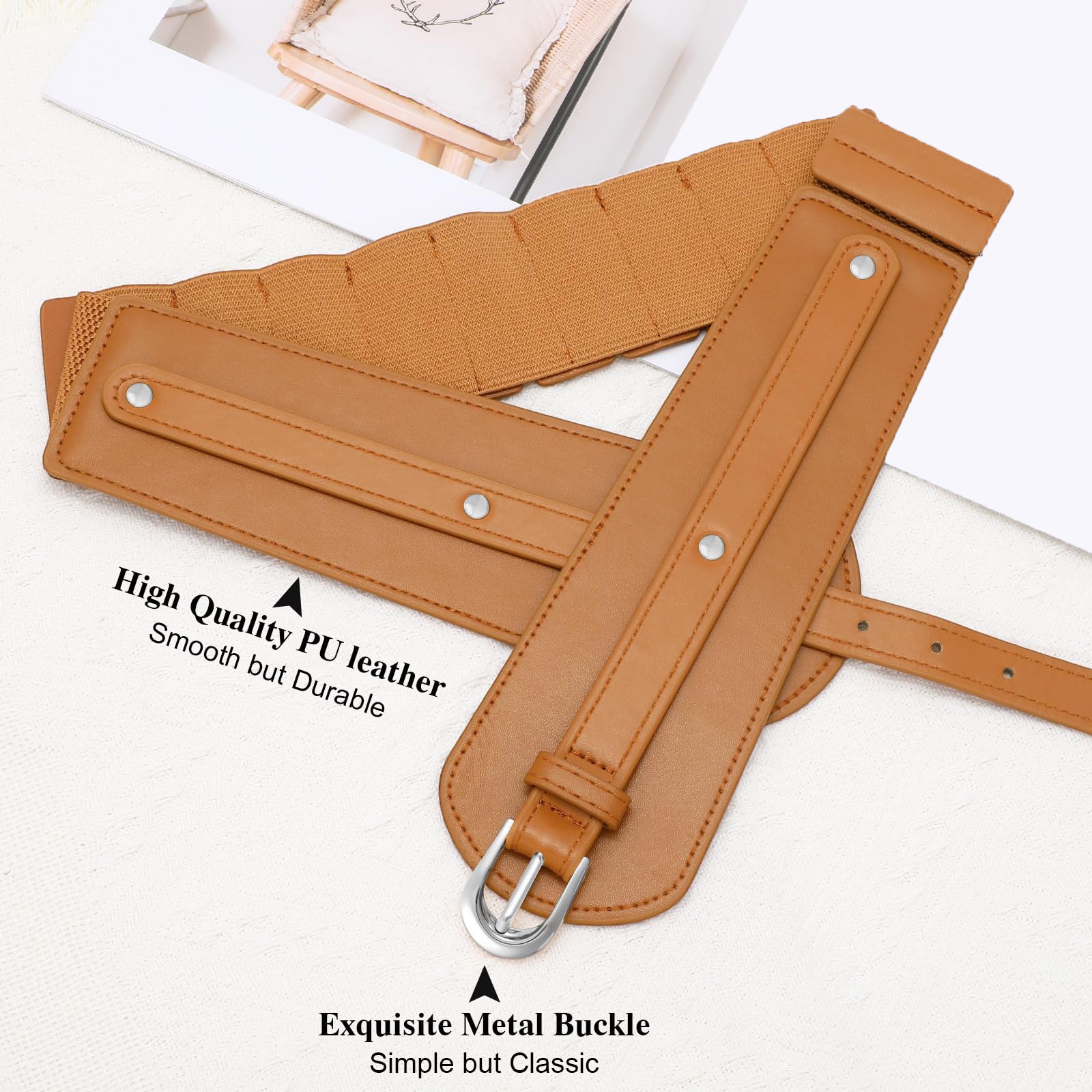Gold Buckle Stretchy Outfit Belt - JASGOOD OFFICIAL