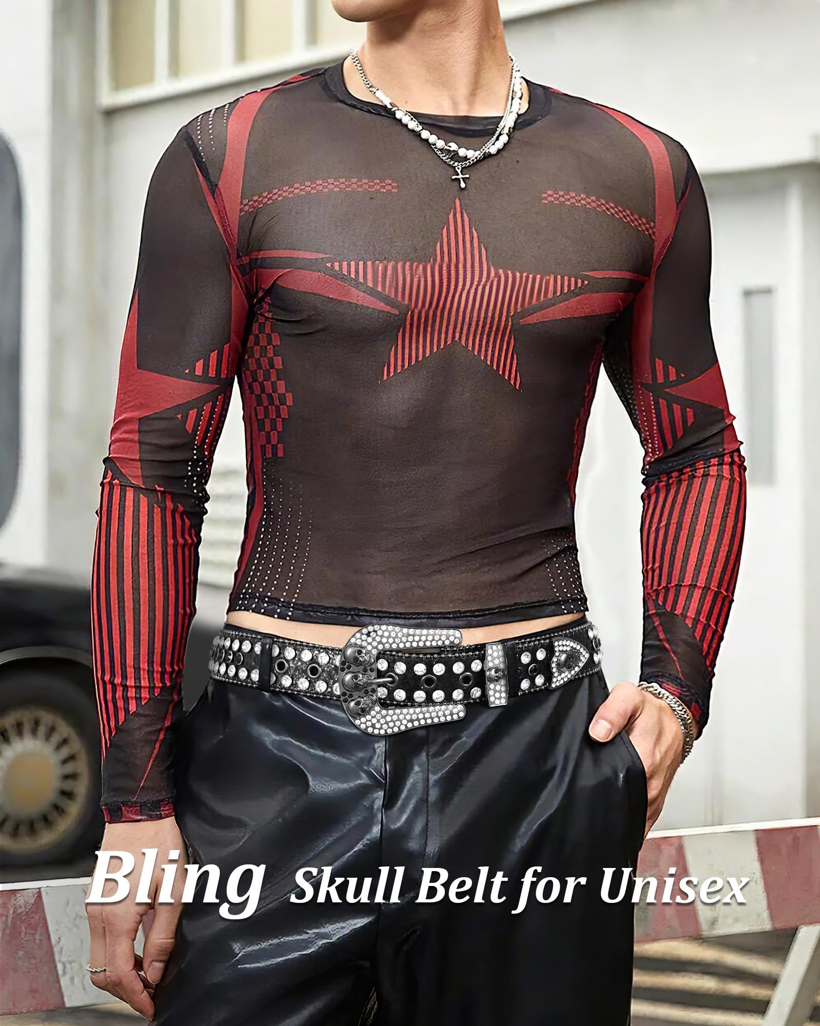 Skull Rhinestone Belt