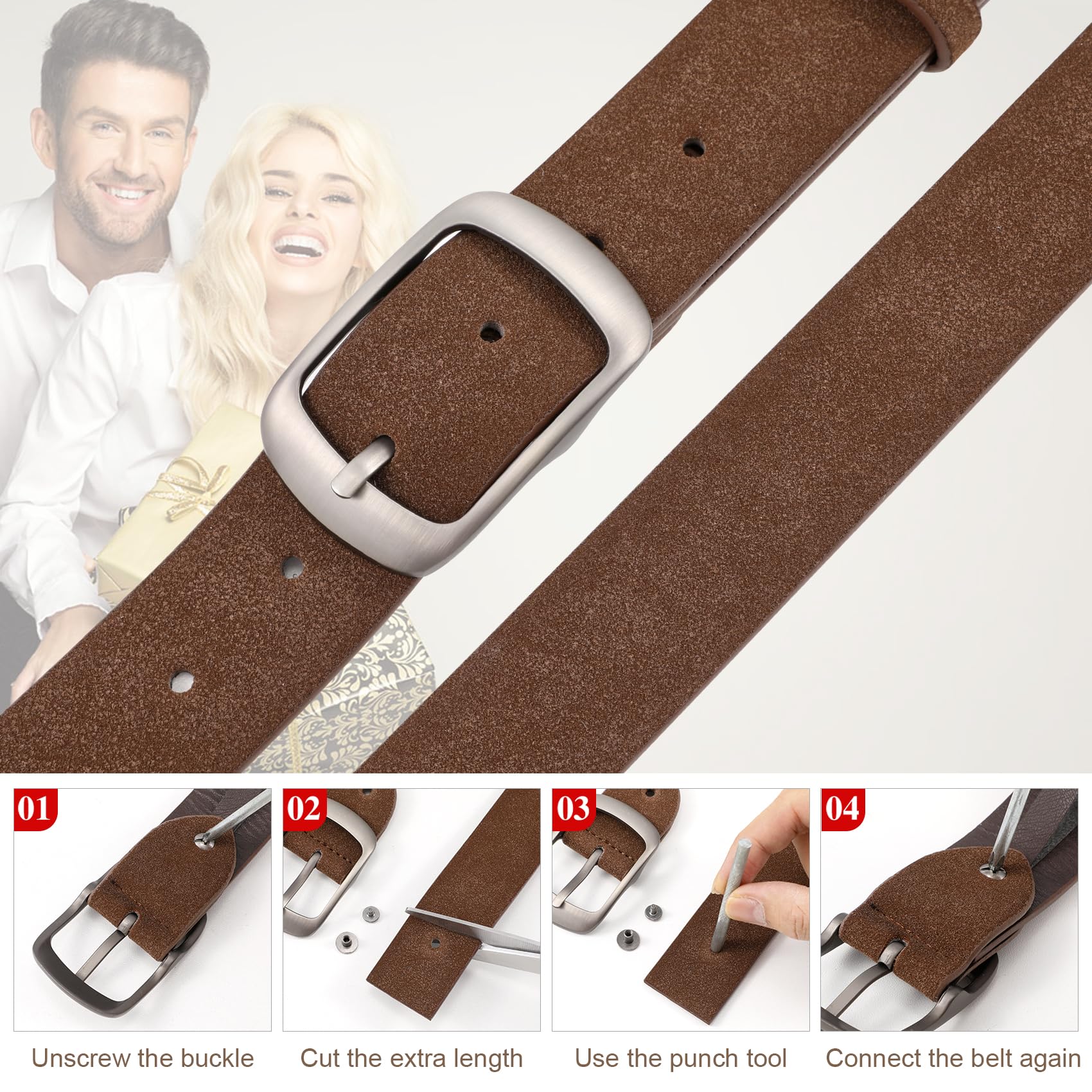Plus Size Women Leather Belt with Pin Buckle