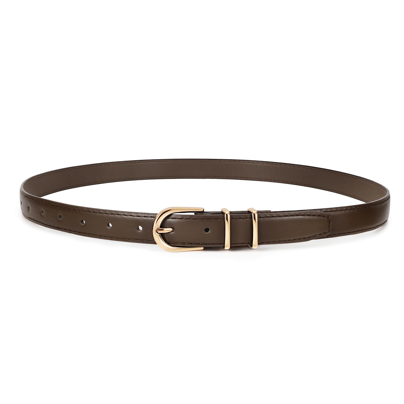 Women Skinny Vegan Leather Belt for Jeans