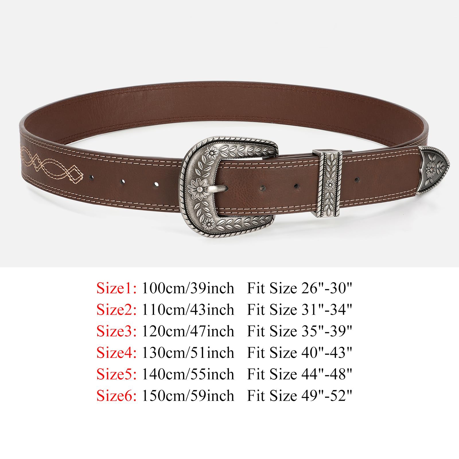 Vintage Flower Cowgirl Leather Belts - JASGOOD OFFICIAL