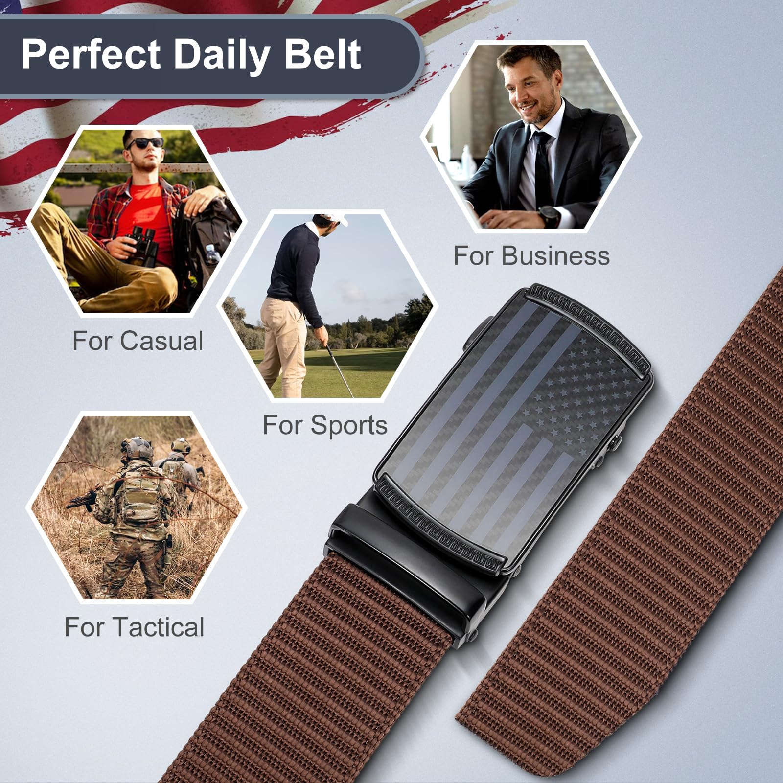 Mens Ratchet Tactical Nylon Belts
