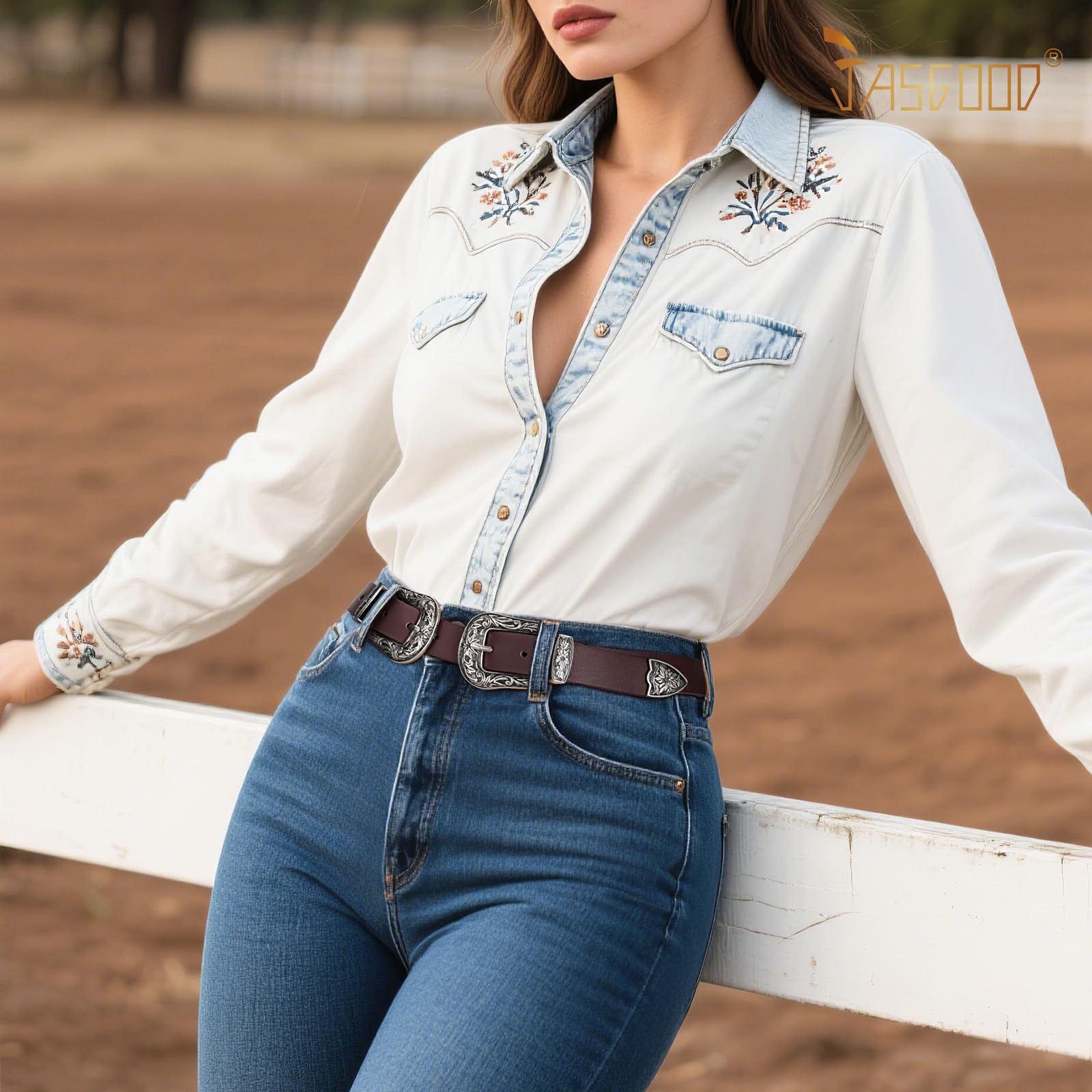 Double Buckle Western Belts - JASGOOD OFFICIAL