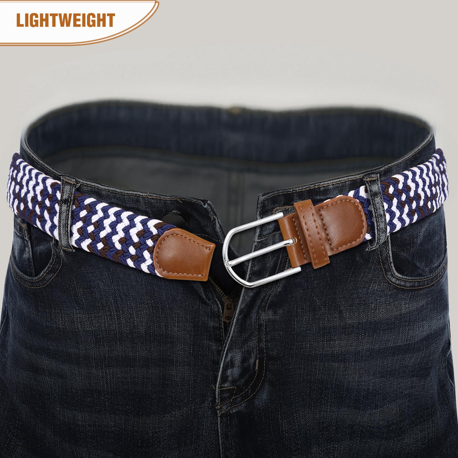 Braided Stretch Belt for Men Women