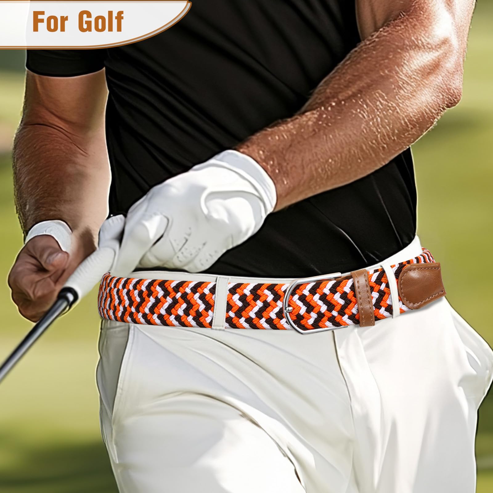 Braided Stretch Belt for Men Women
