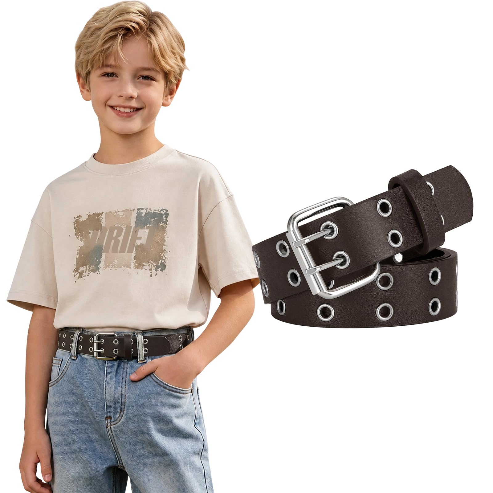 Boys Girls Fashion Leather Waist Belt