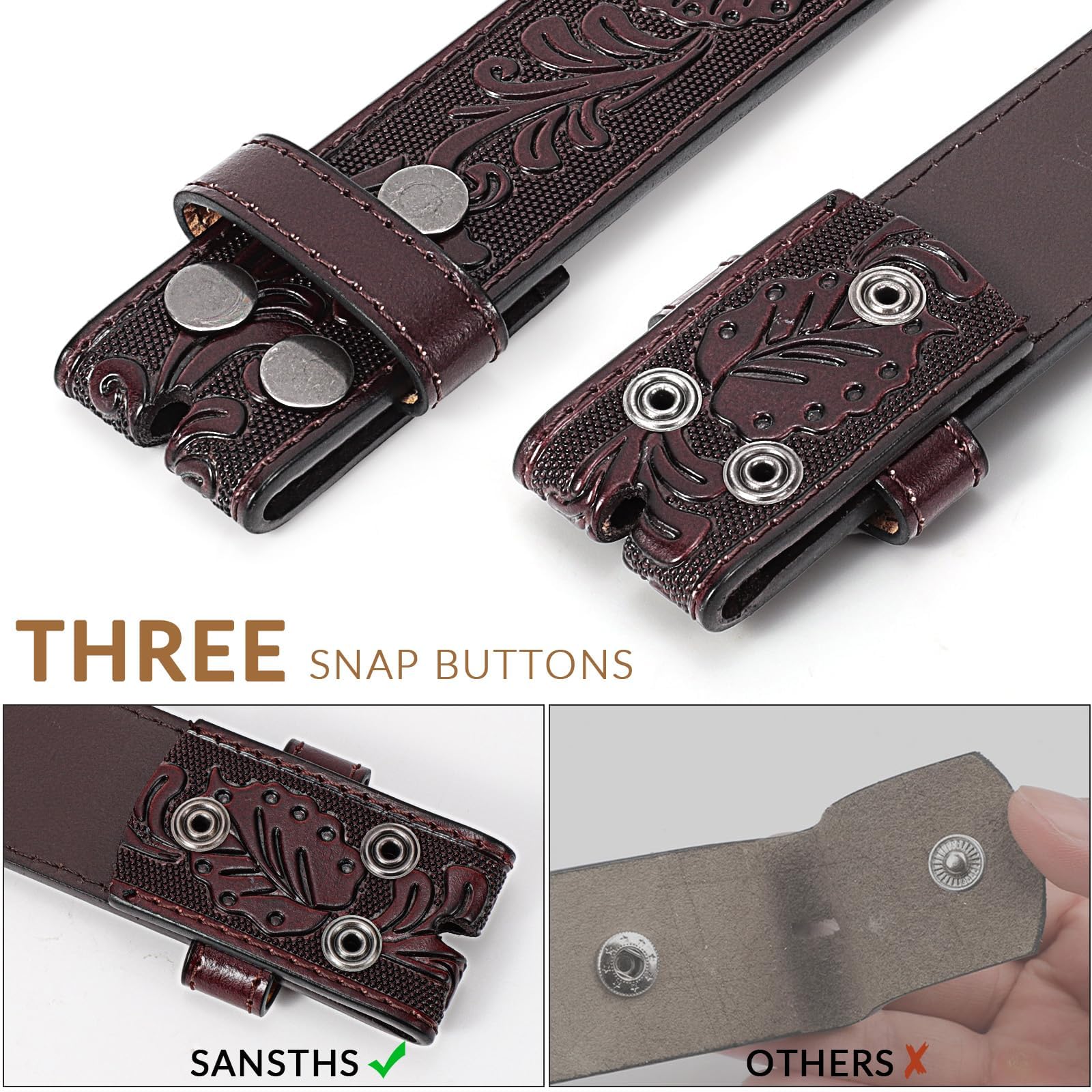 Western Belt Strap Without Buckle - JASGOOD OFFICIAL
