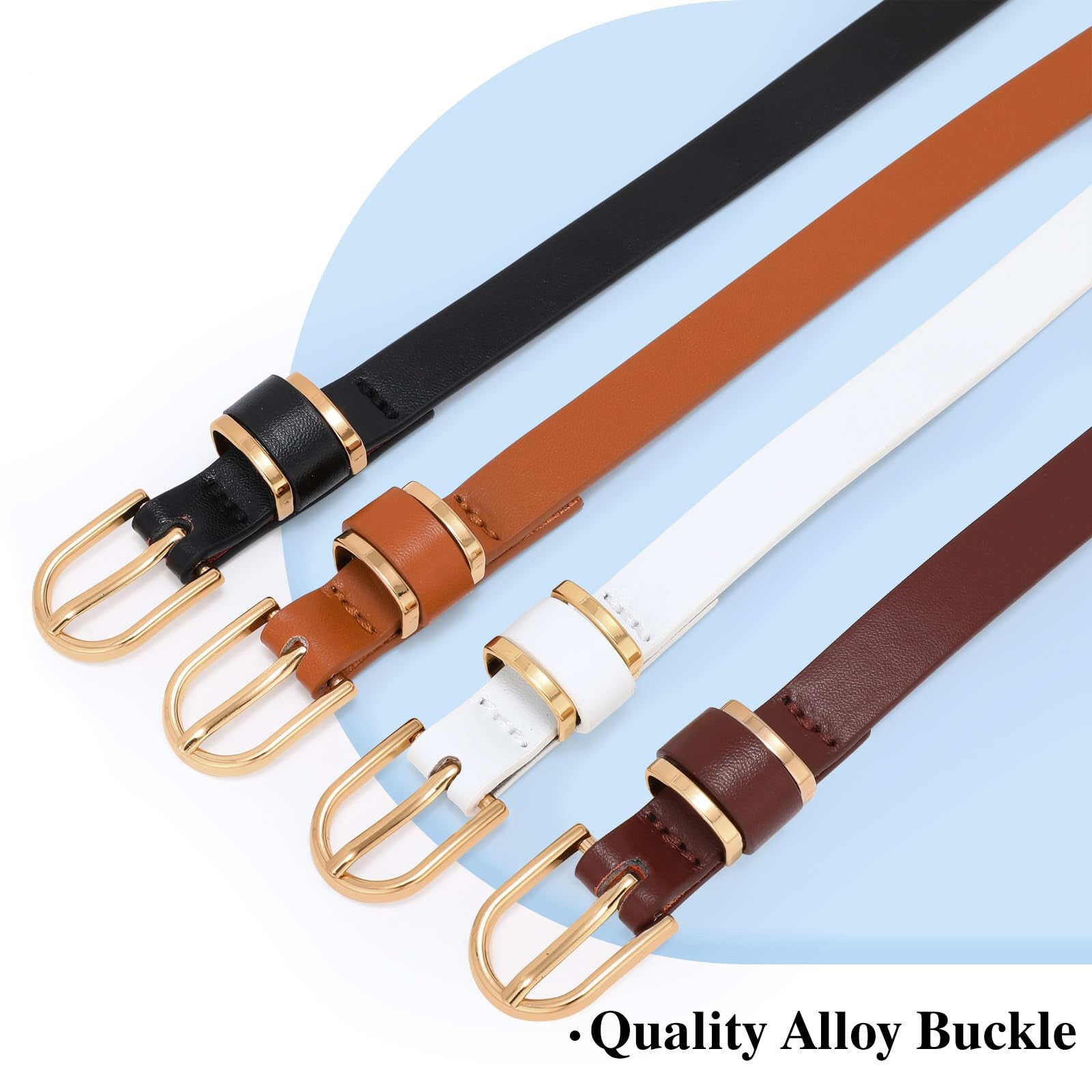 4-Pack Skinny Leather Belt