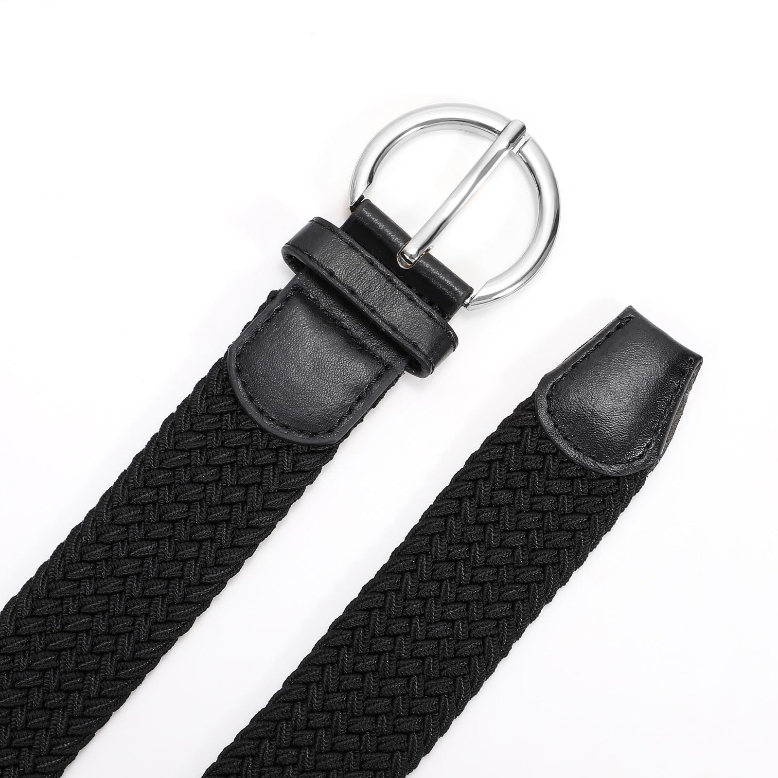 Women Men Woven Elastic Stretch Braided Waist Belt