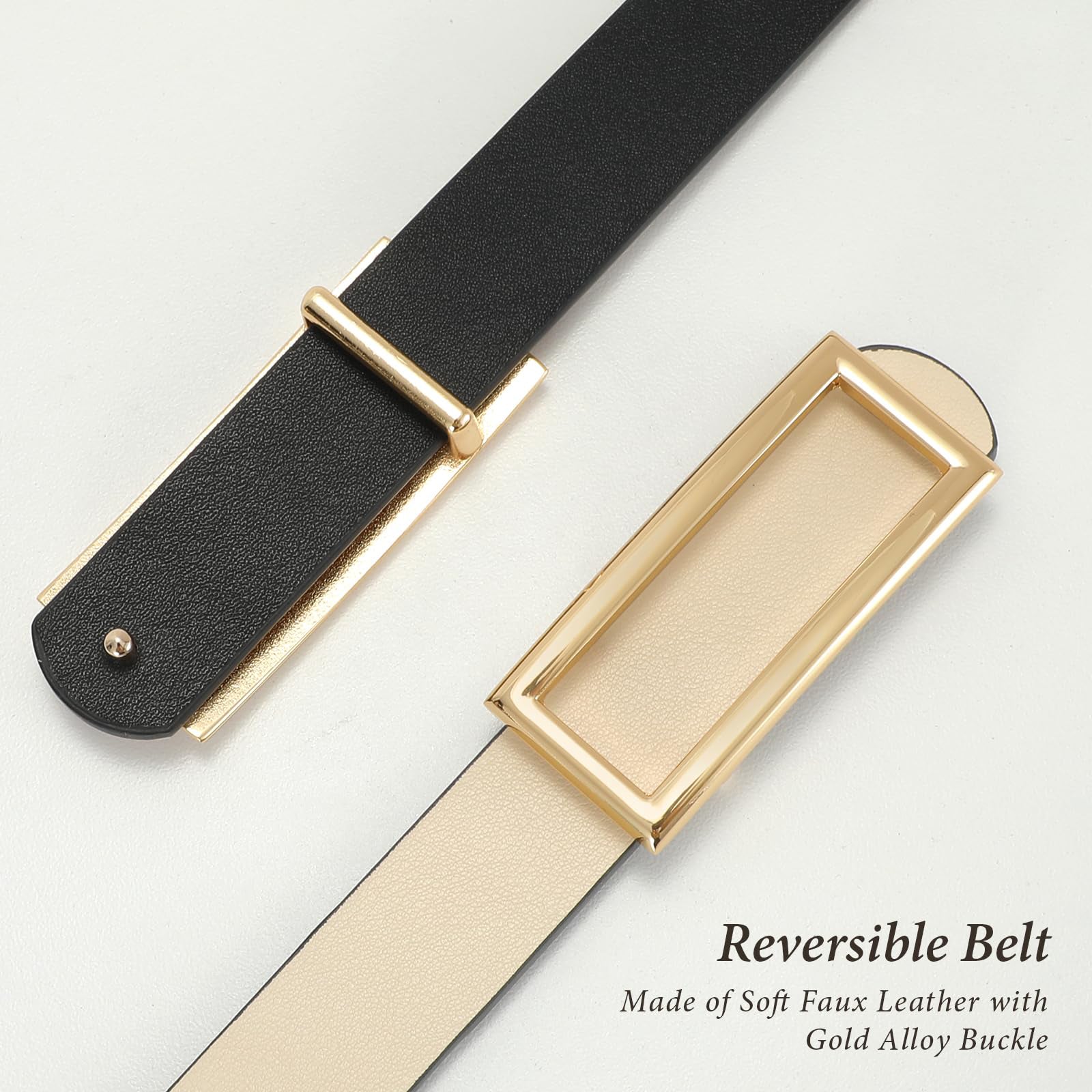 Reversible Waist Belt with Square Buckle