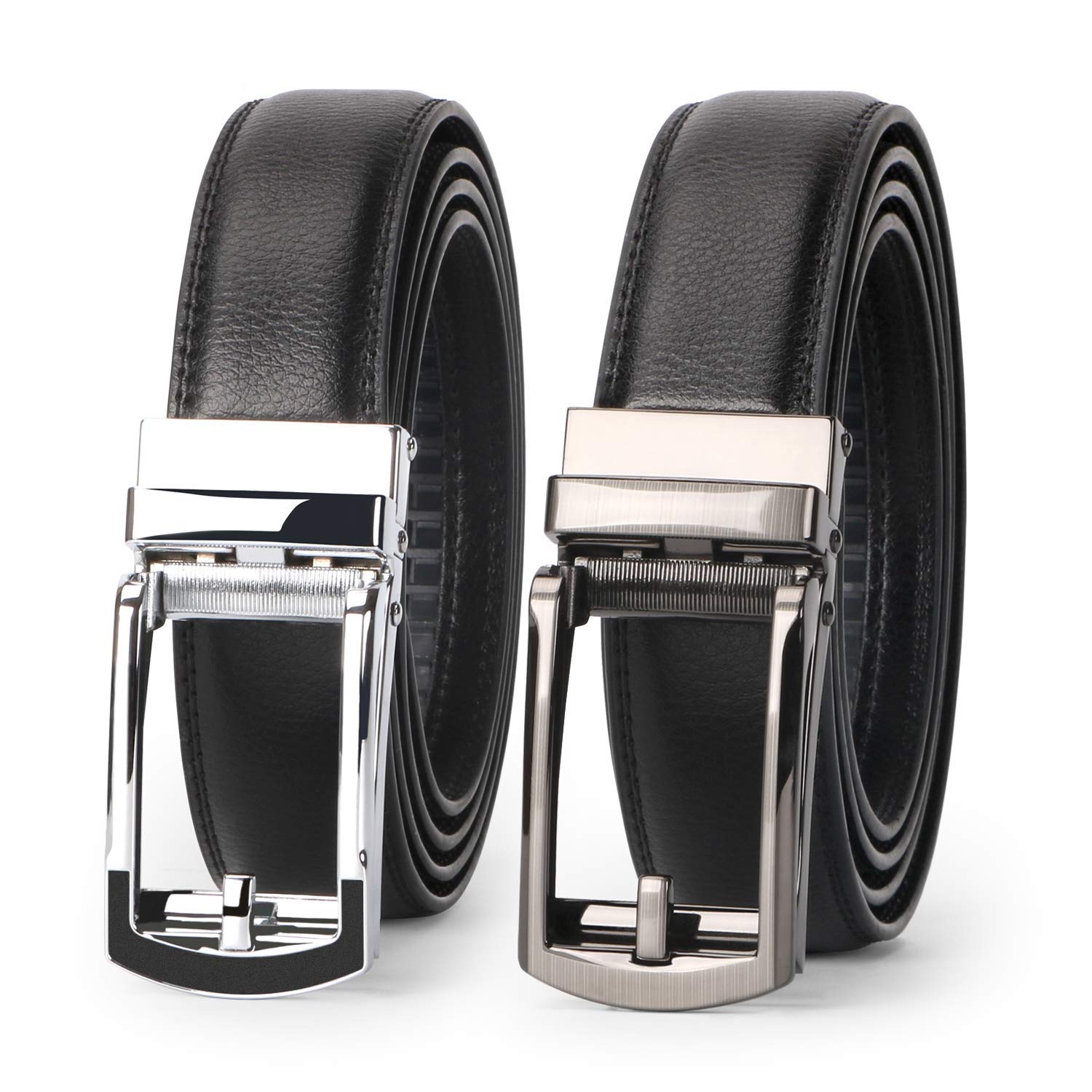 2-Pack Sliding Ratchet Belt For Trousers 1.18" Width