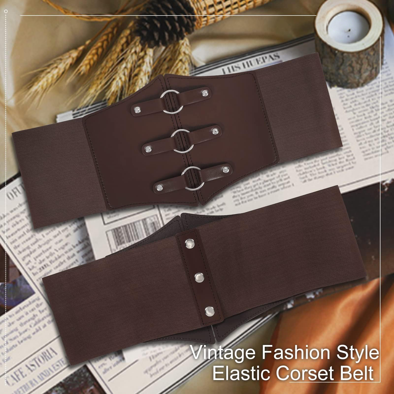 Wide Waspie Elastic Corset Belt