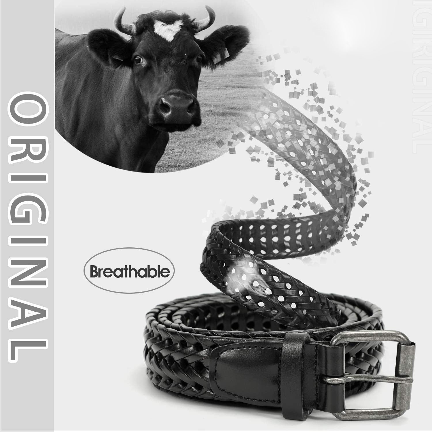 Men’s Leather Braided Belt