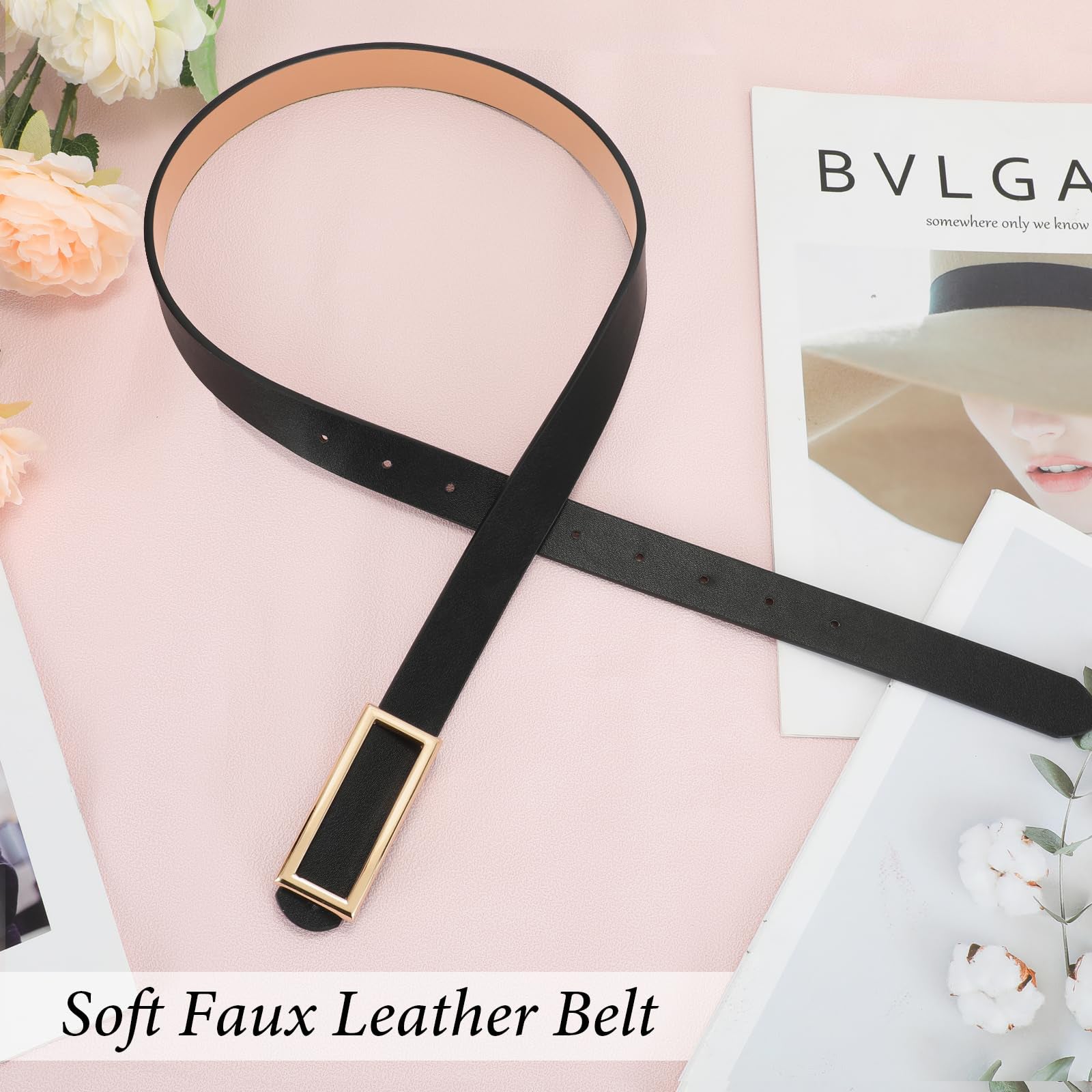Reversible Waist Belt with Square Buckle