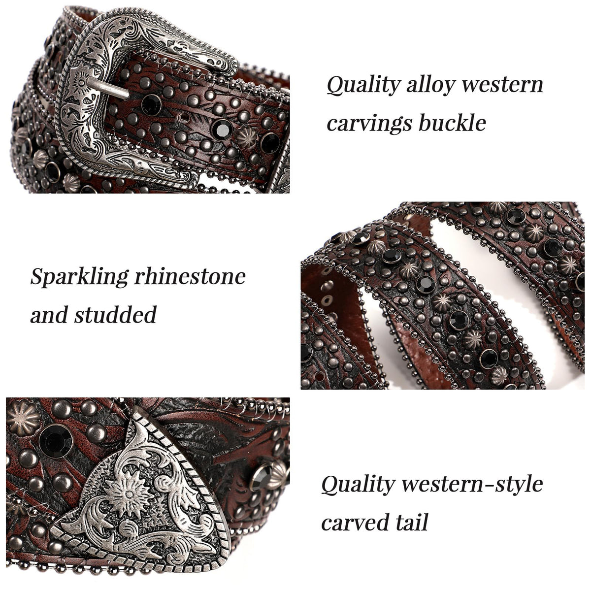 Western Rhinestone Belt for Women & Men