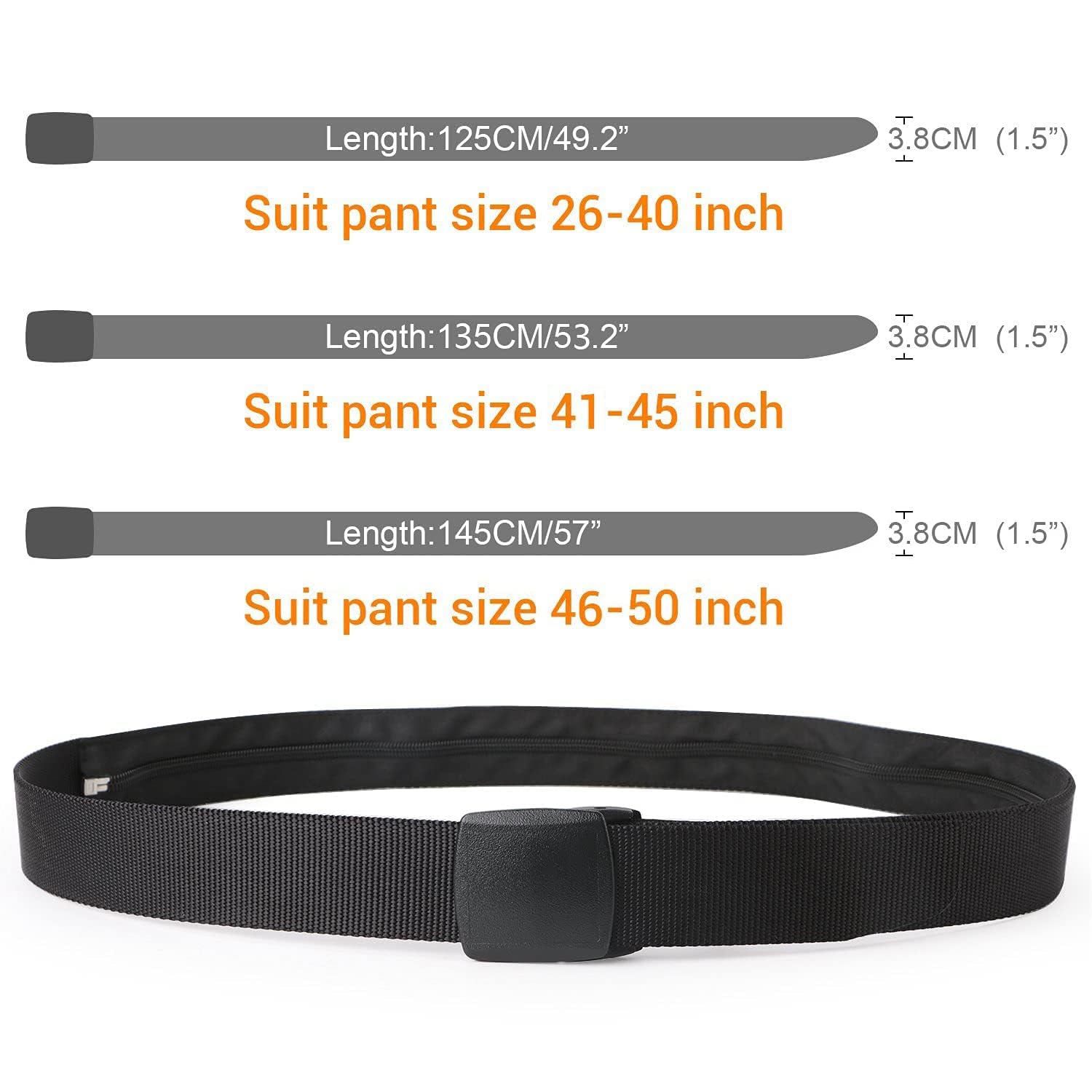 Security Money Belt with Hidden Money Pocket