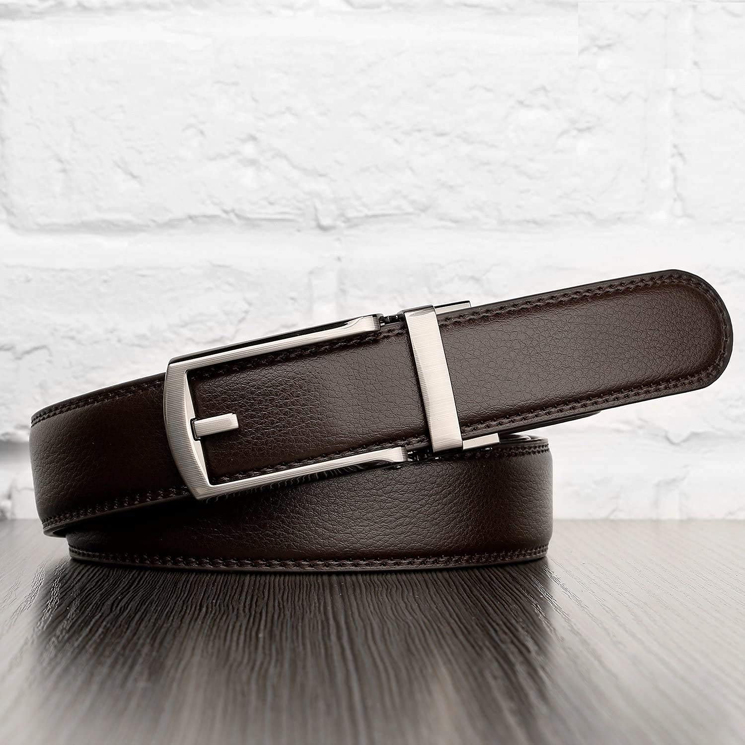 Ratchet Belt With Automatic Buckle Fits Waist Up to 52"