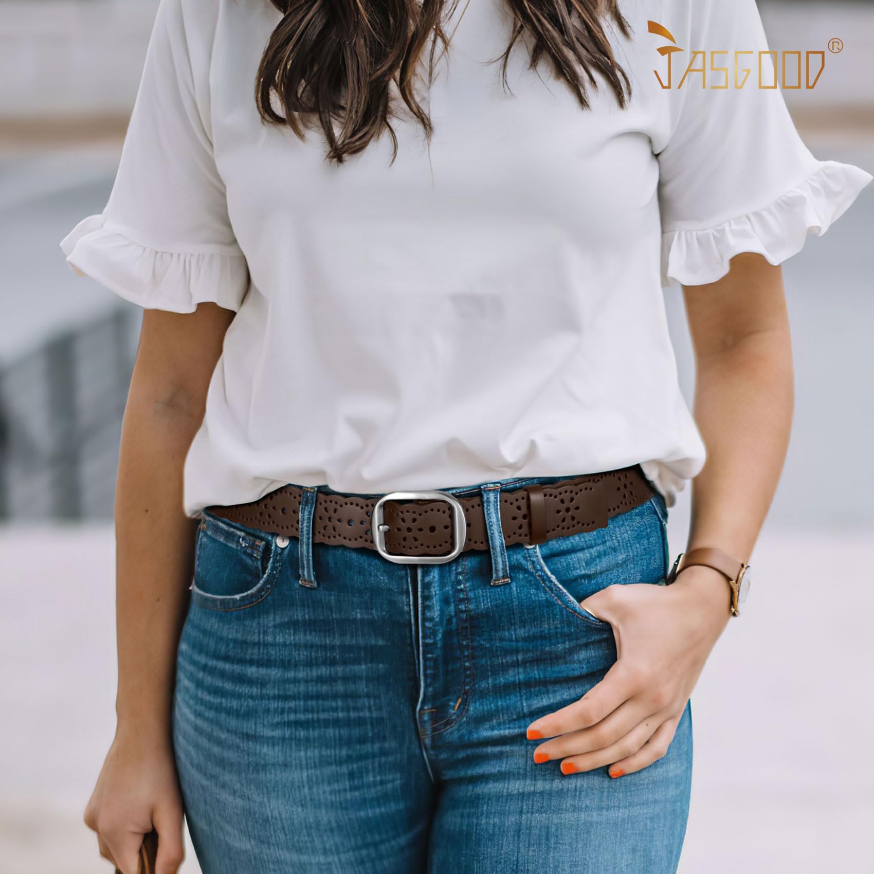 Hollow Design Wide Belt for Ladies - JASGOOD OFFICIAL