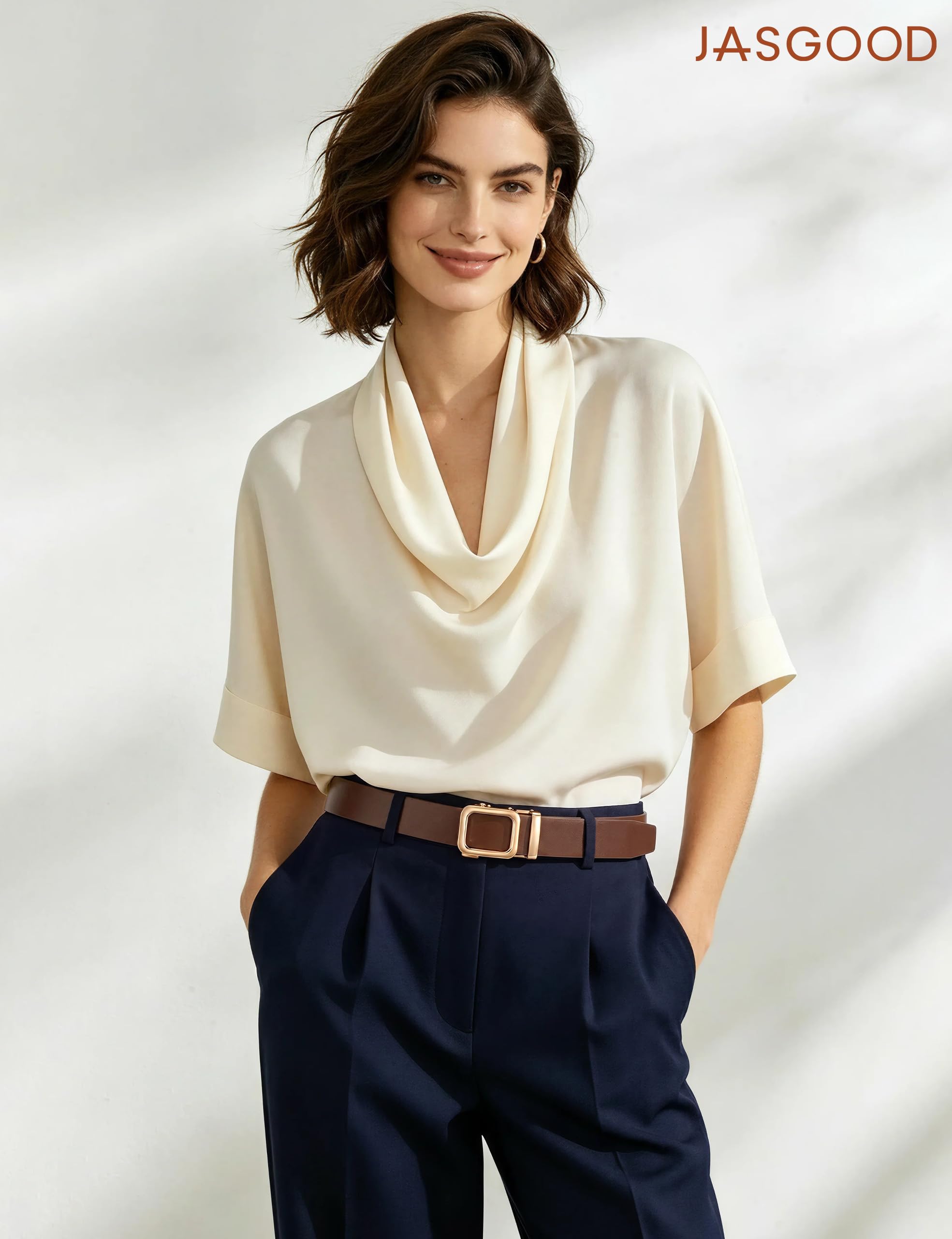 No Holes Ratchet Leather Belt for Women - JASGOOD OFFICIAL