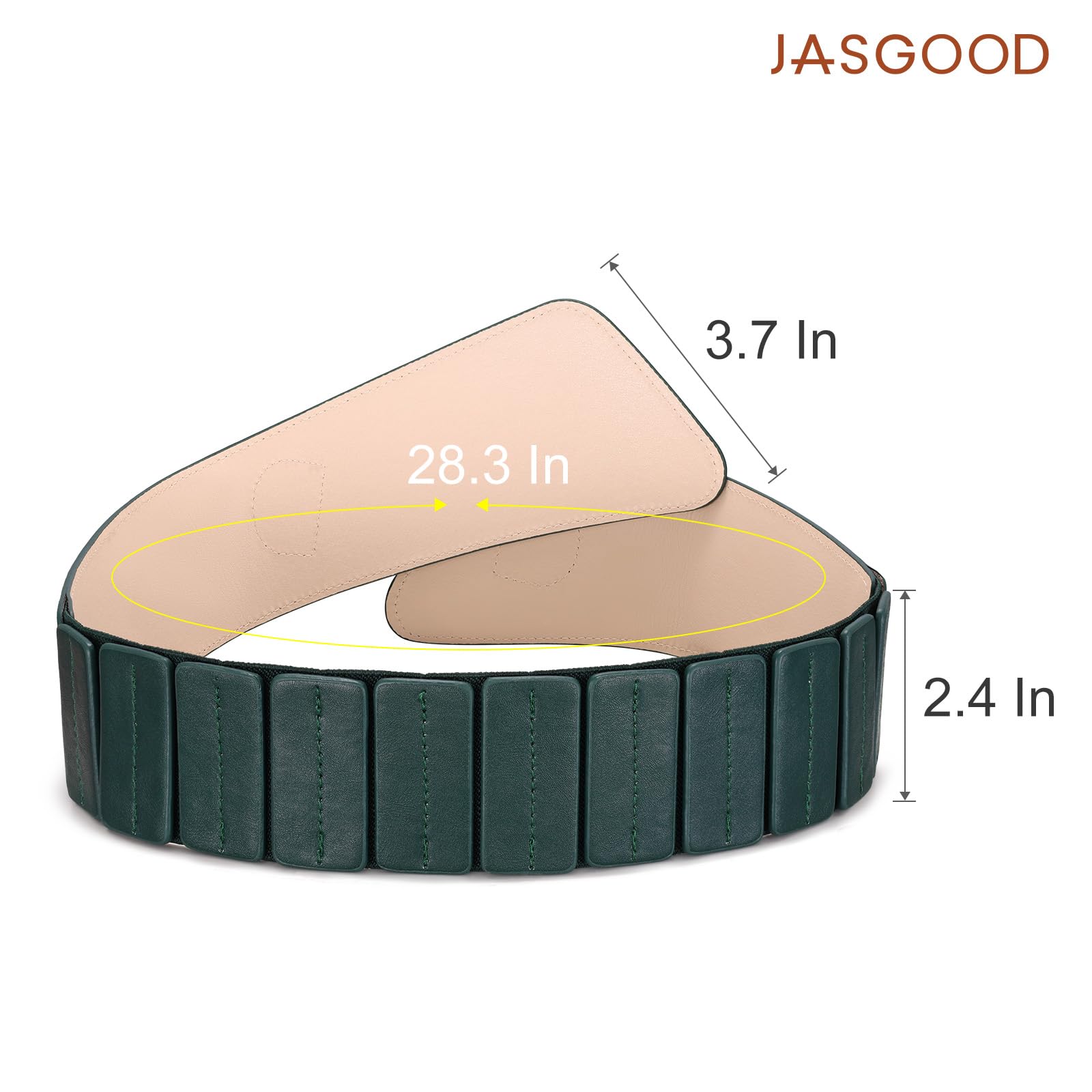 Gold Interlock Buckle Elastic Wide Belt