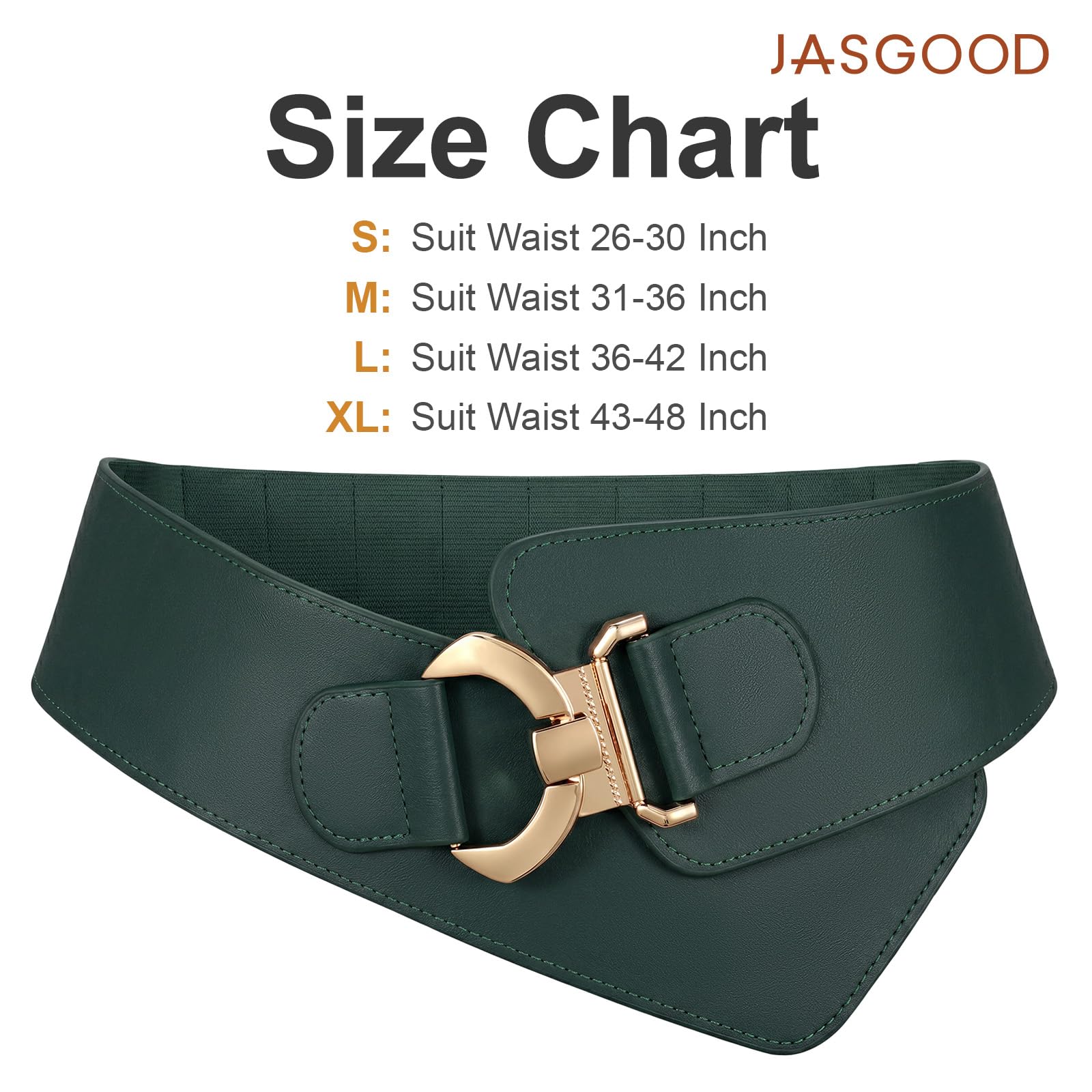 Gold Interlock Buckle Elastic Wide Belt