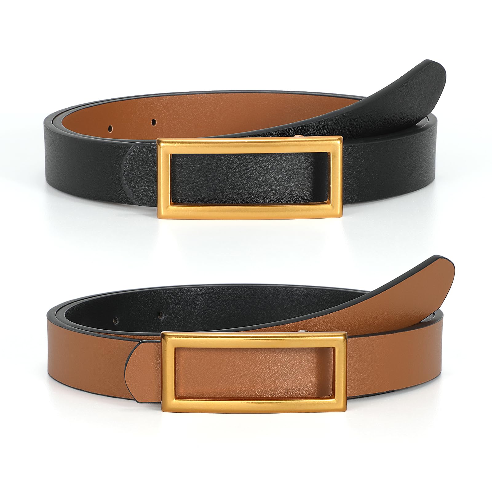 Reversible Waist Belt with Square Buckle