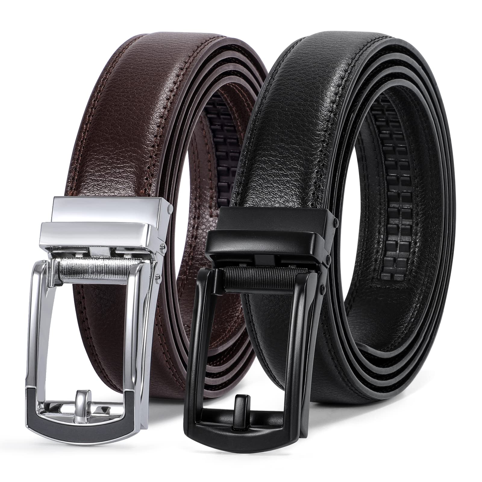 2-Pack Sliding Ratchet Belt For Trousers 1.18" Width