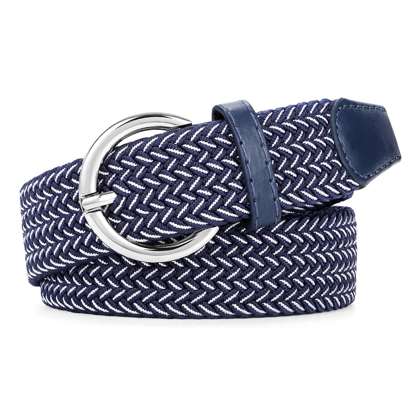 Women Men Woven Elastic Stretch Braided Waist Belt