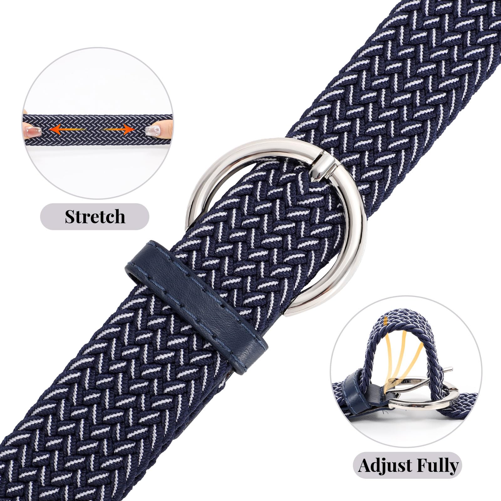 Women Men Woven Elastic Stretch Braided Waist Belt