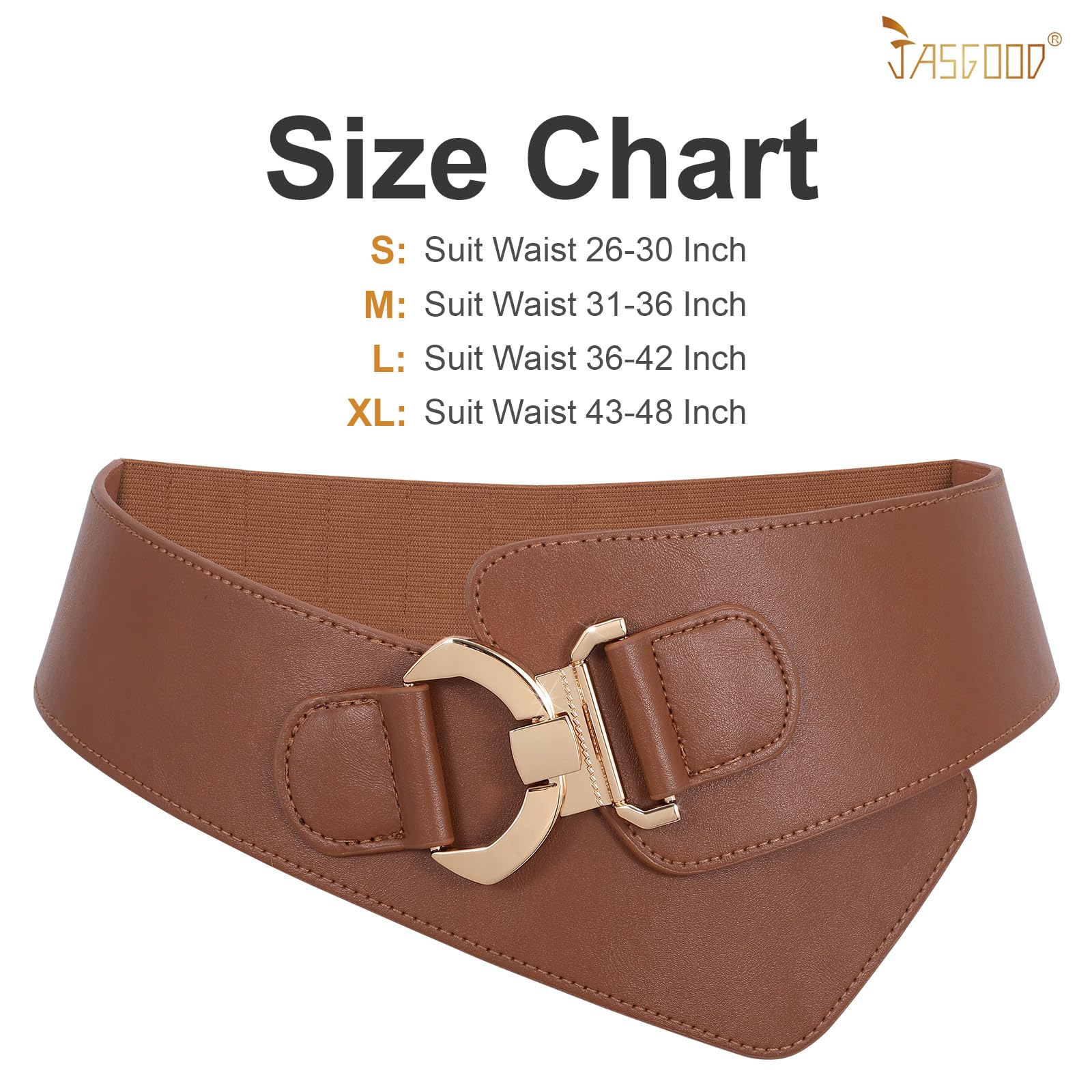 Gold Interlock Buckle Elastic Wide Belt
