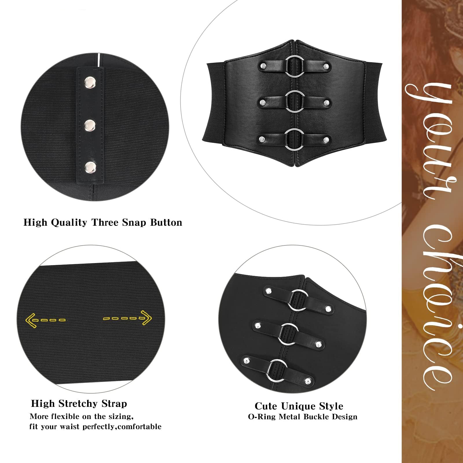 Wide Waspie Elastic Corset Belt