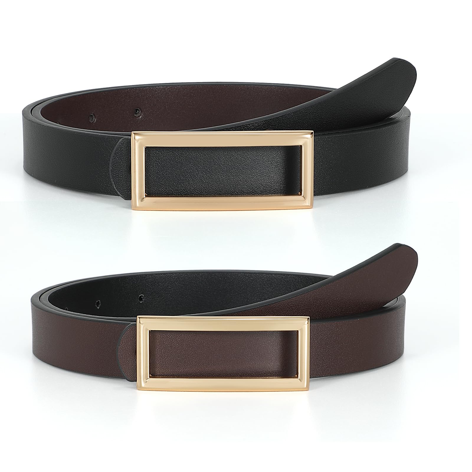 Reversible Waist Belt with Square Buckle