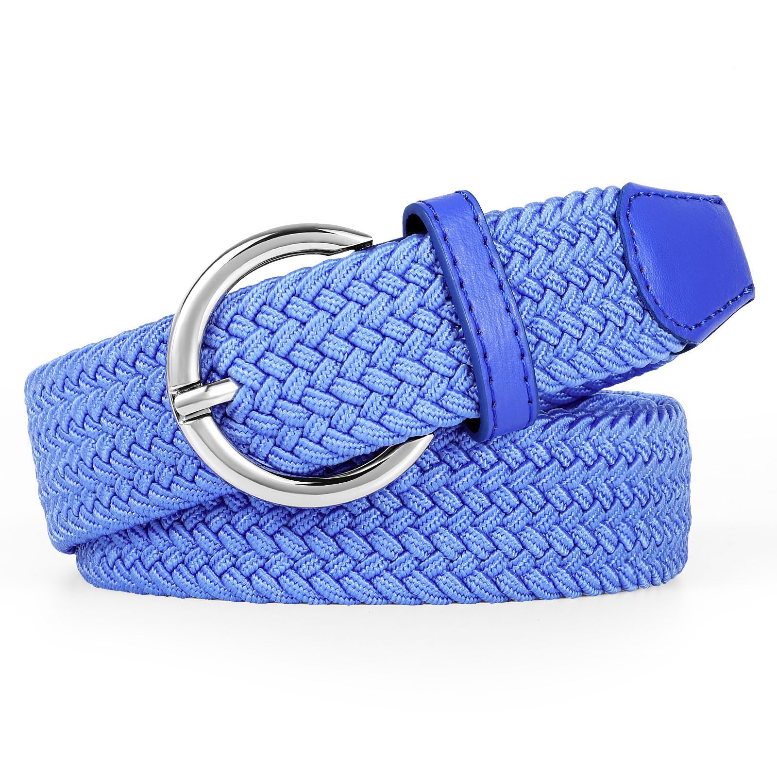 Women Men Woven Elastic Stretch Braided Waist Belt