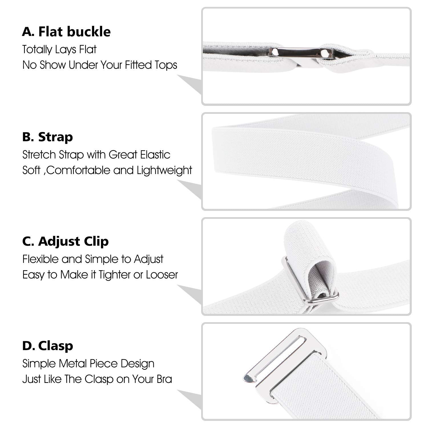 1-pack Invisible Elastic Web Strap Belt