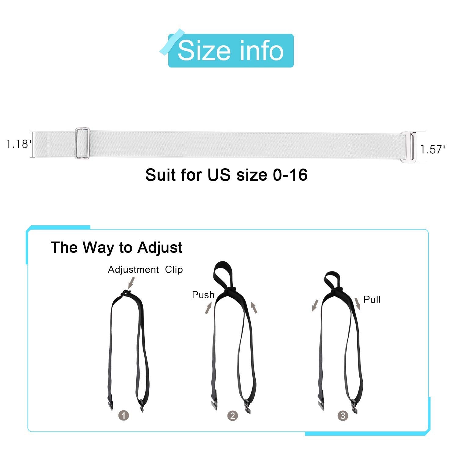 1-pack Invisible Elastic Web Strap Belt