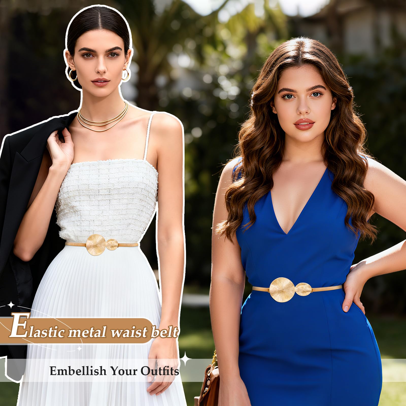Skinny Stretch Thin Chain Belt For Dress
