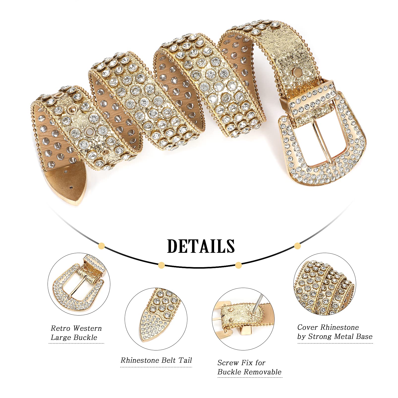 Studded Rhinestone Belts