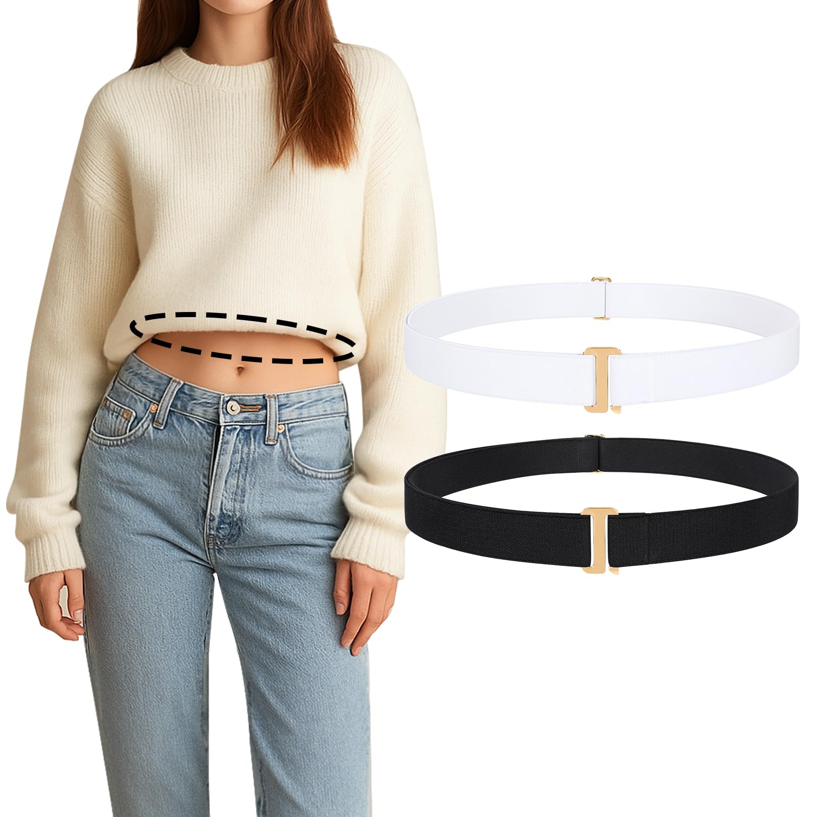 2PACK Crop Top Tuck Waist Band for T-Shirts