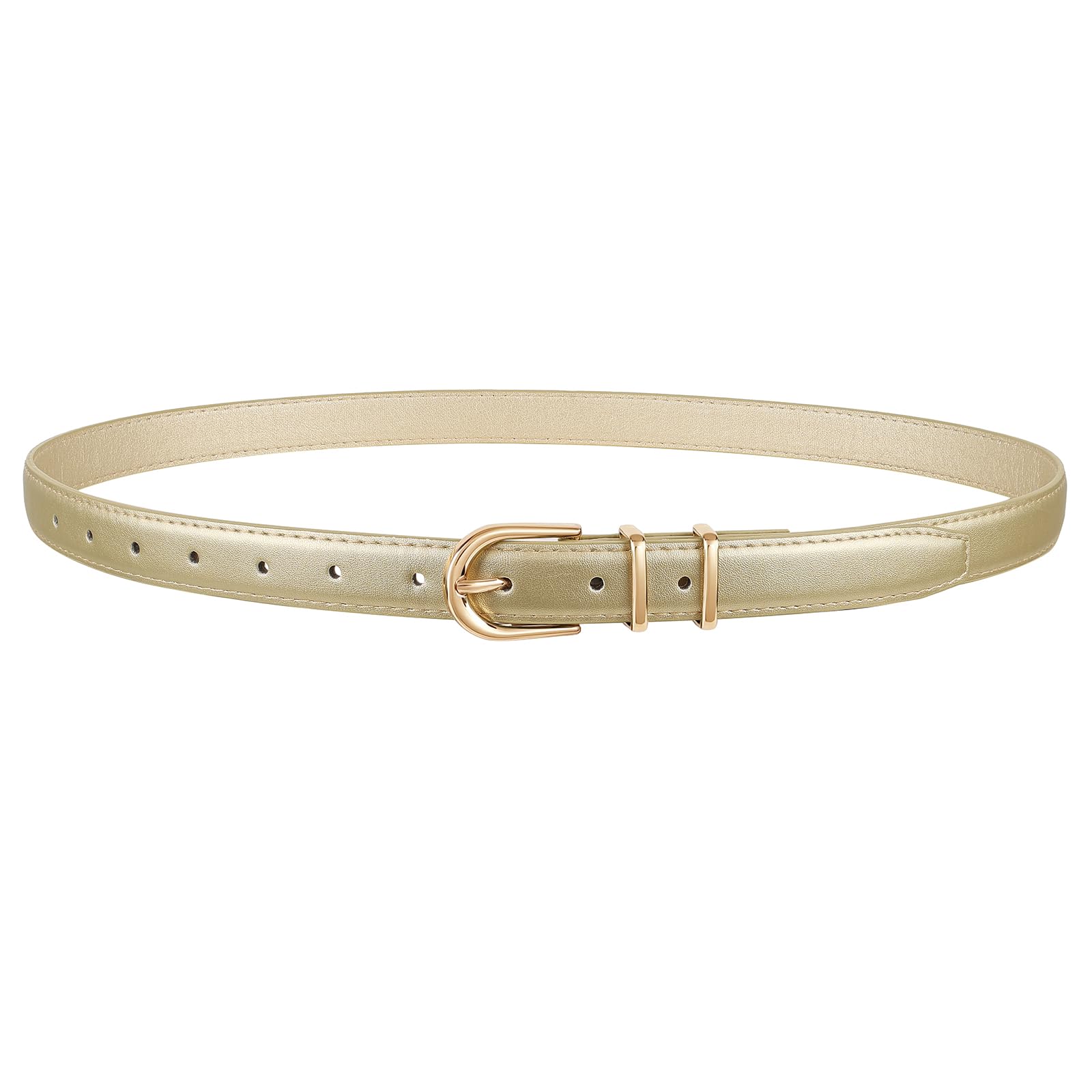 Women Skinny Vegan Leather Belt for Jeans