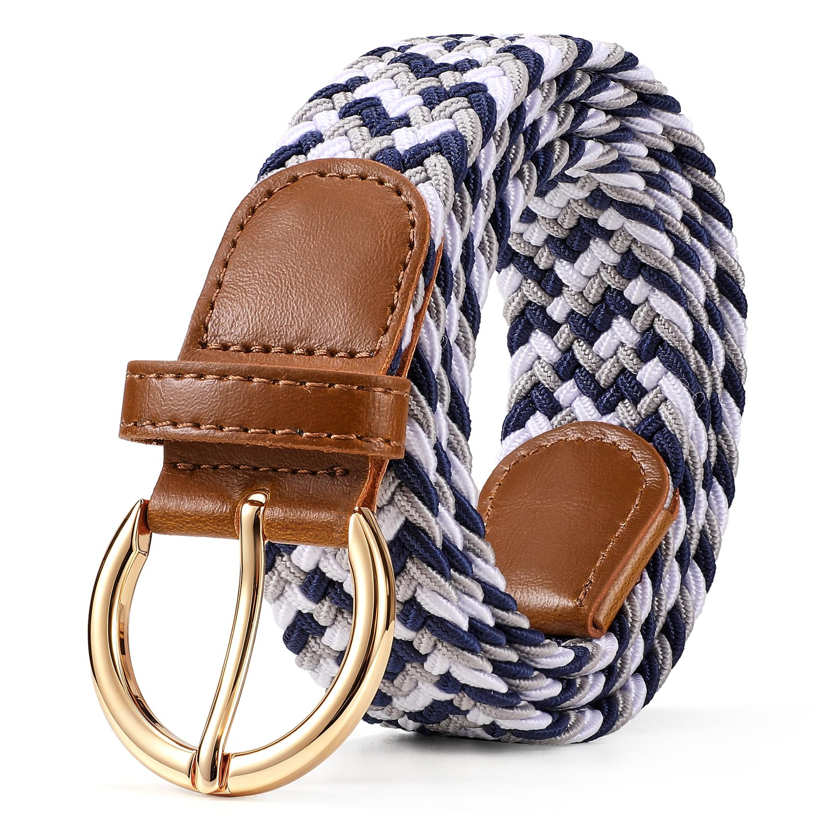 Women Men Woven Elastic Stretch Braided Waist Belt