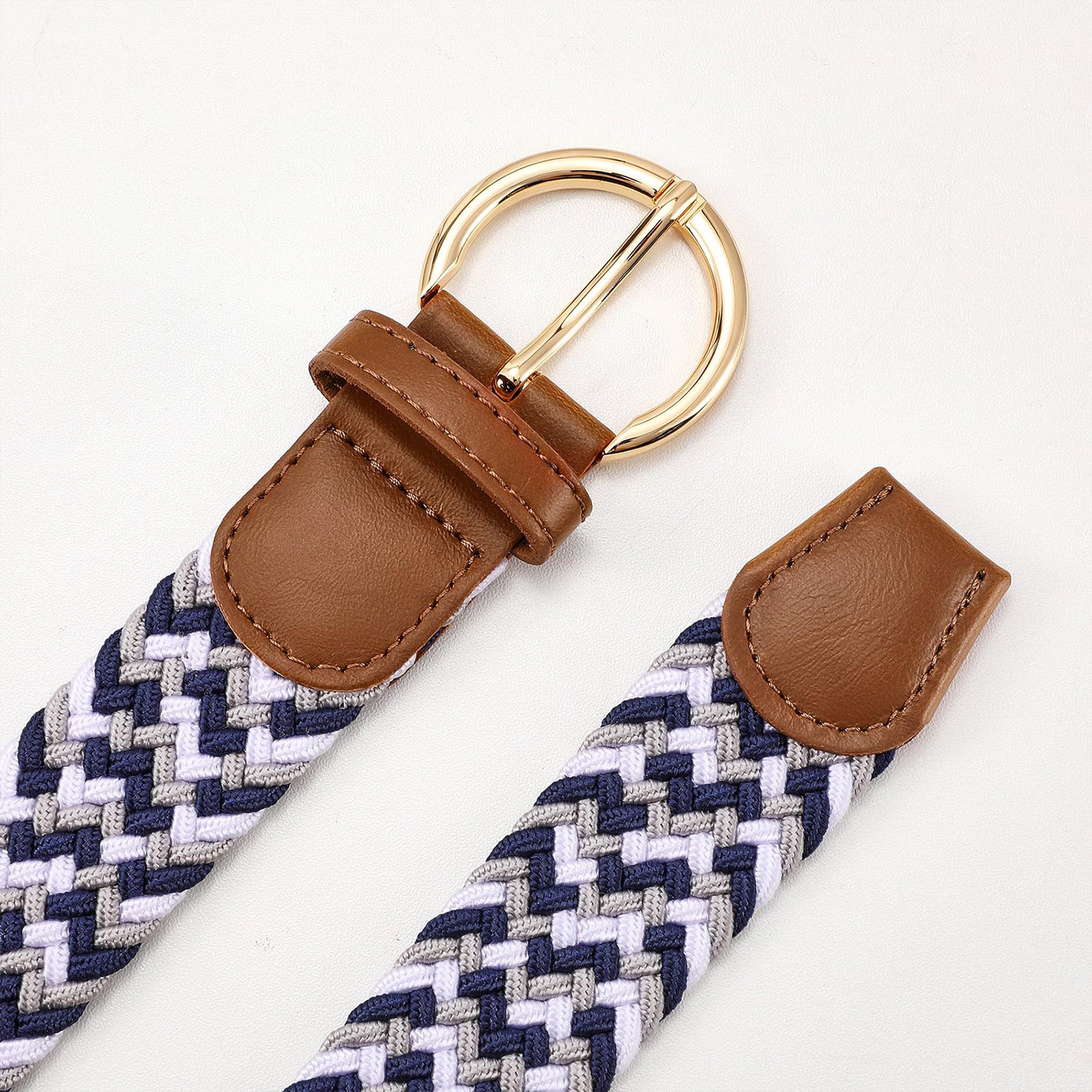Women Men Woven Elastic Stretch Braided Waist Belt