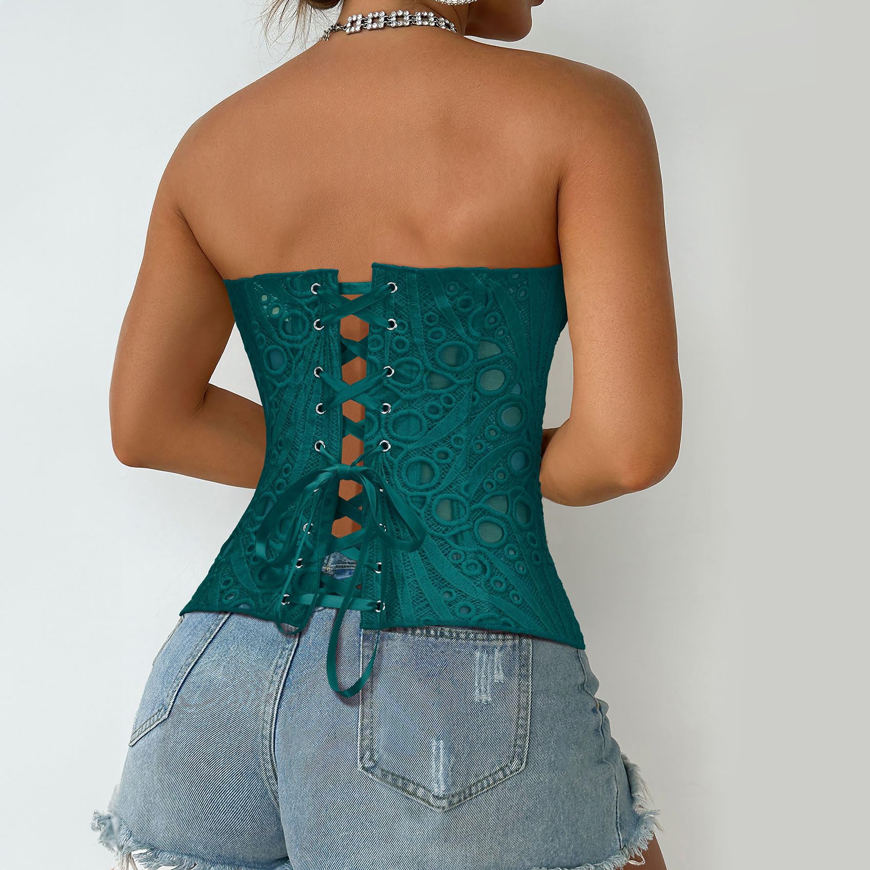 Lace Up Corset Bustier Top