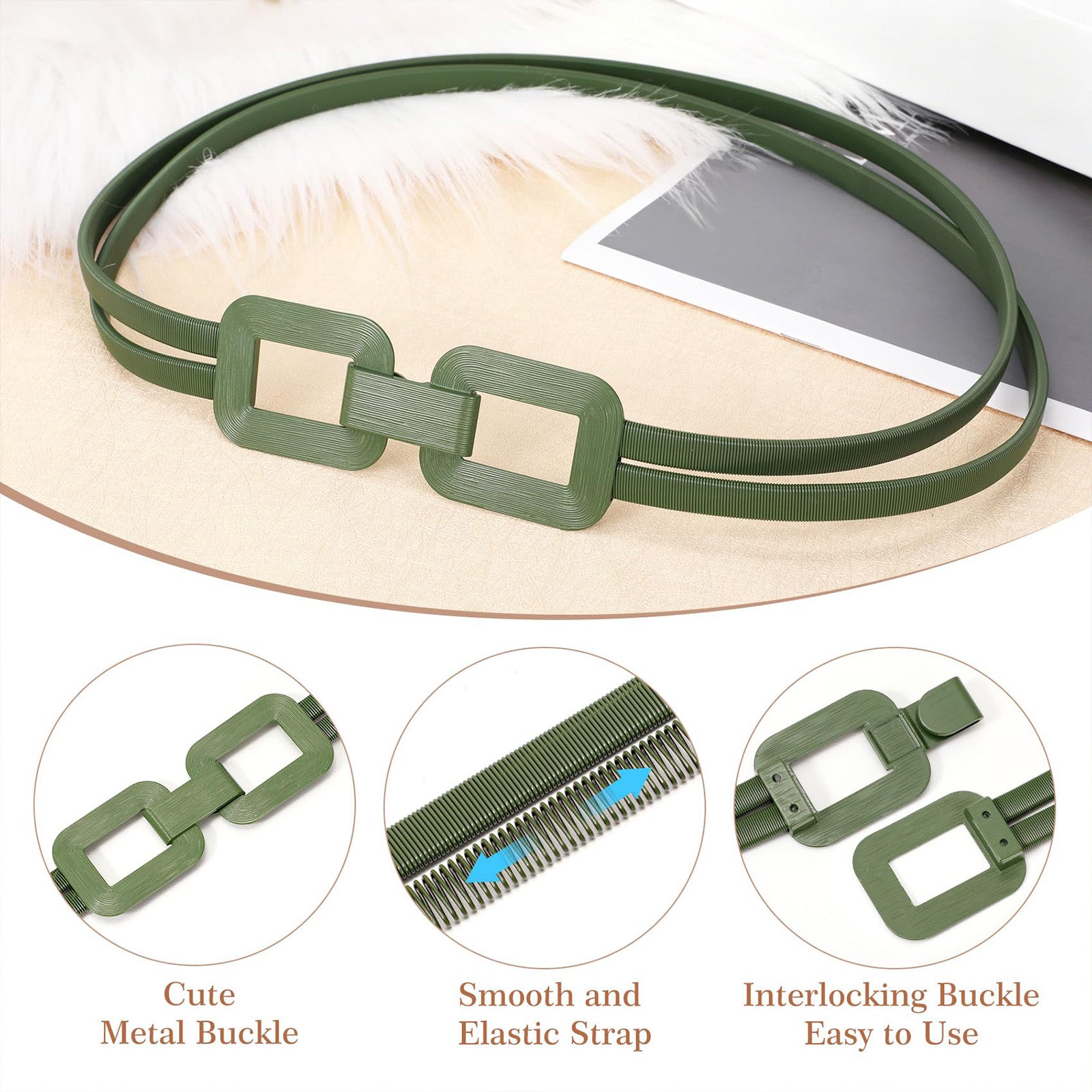 Elastic Metal Thin Waist Belt